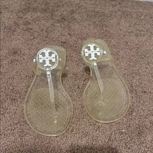 Tory Burch Transparent Jelly Sandals with Logo